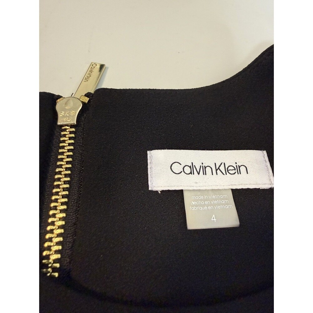 NWT Calvin Klein Woman’s Sleeveless Sheath Black Dress, Size 4 - Picture 4 of 9